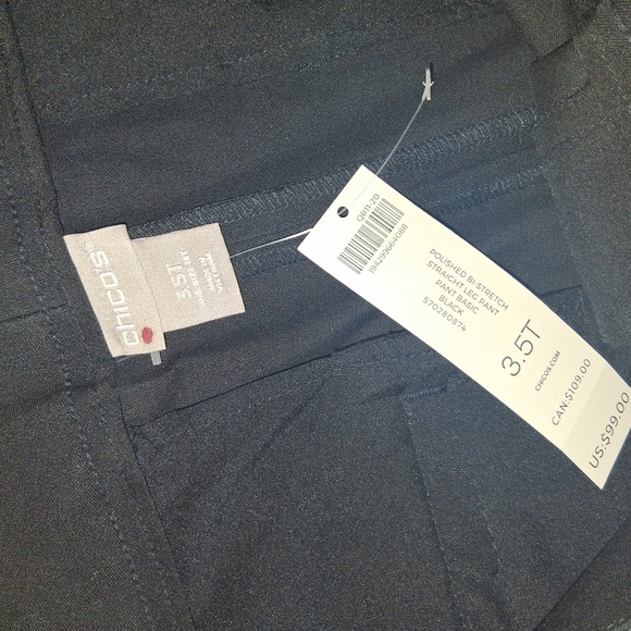 NWT Chico's Black Straight Leg Trousers for Professional Wear 3.5/18T - Picture 4 of 5